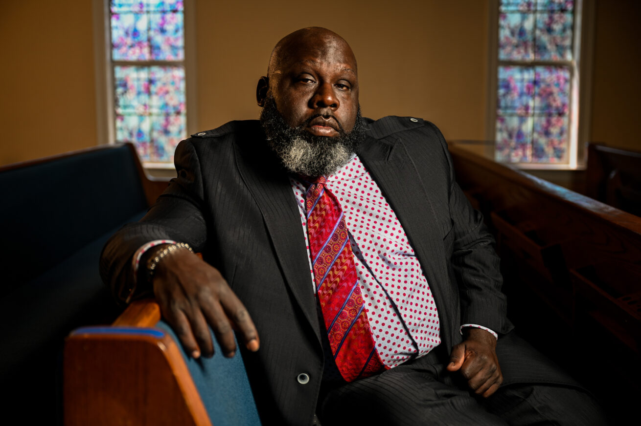 Cedric Chambers, pastor of Mt Calvary Baptist Church, talks about initiative with the Denton Police Department to enhance community policing and improve race relations on Wednesday, March 3, 2021, in Denton, Texas.